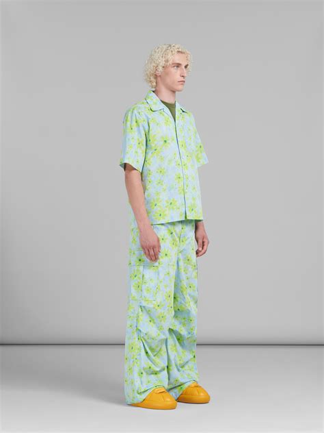 chemise de bowling à imprimé gucci stamp|Chemise de bowling Gucci vert GG Jacquard Nylon S.